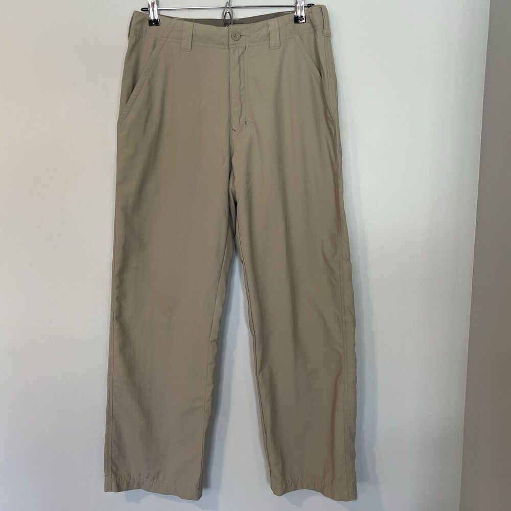 Royal Robbins Hiking Travel Pants Mens Sz 30x32 Khaki Beige Lightweight ROYC-S37